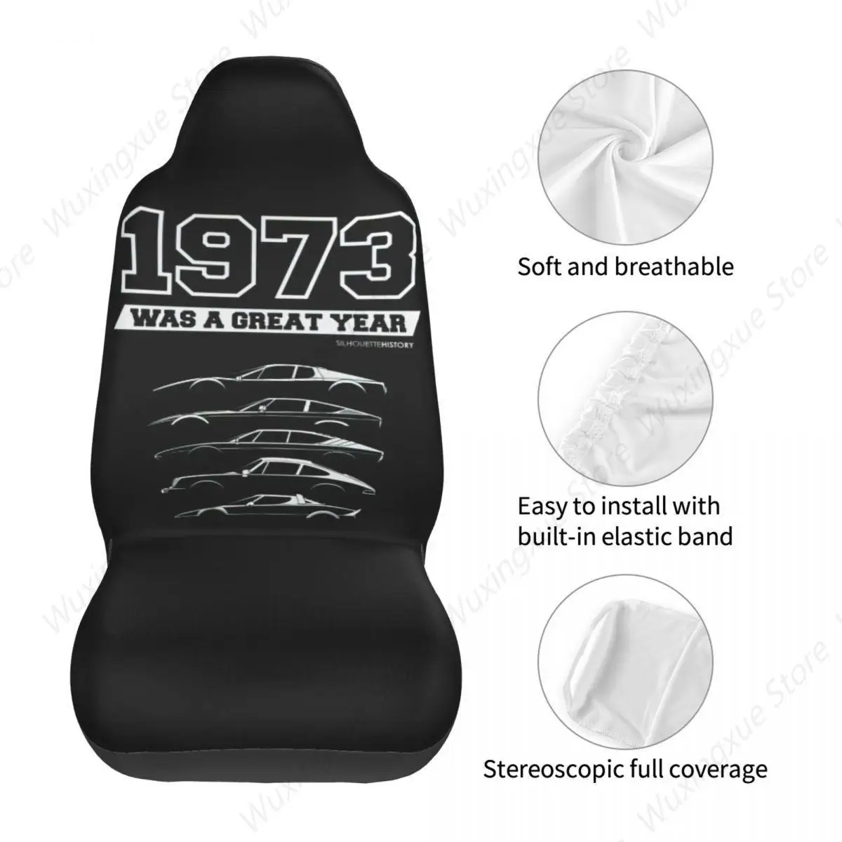 1973 чехол на автомобильное сиденье с силуэтом великого года универсальный