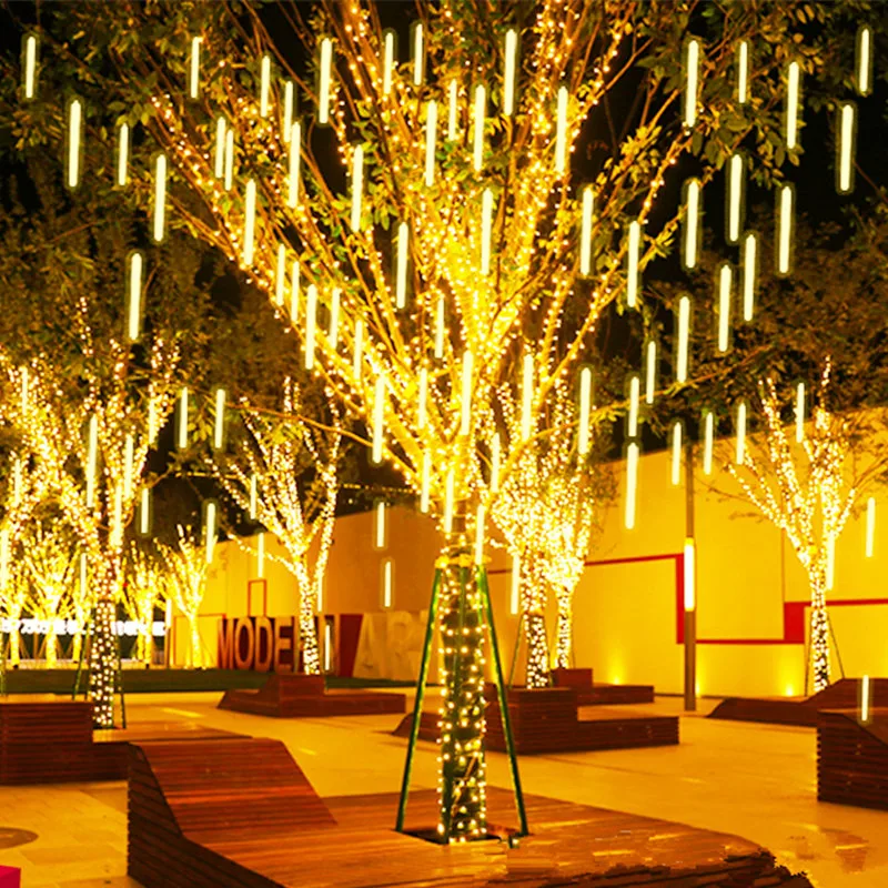 

30/50cm Meteor Shower Rain Led String Lights Outdoor Street Garlands Christmas Tree Decorations for New Year Fairy Garden Lights