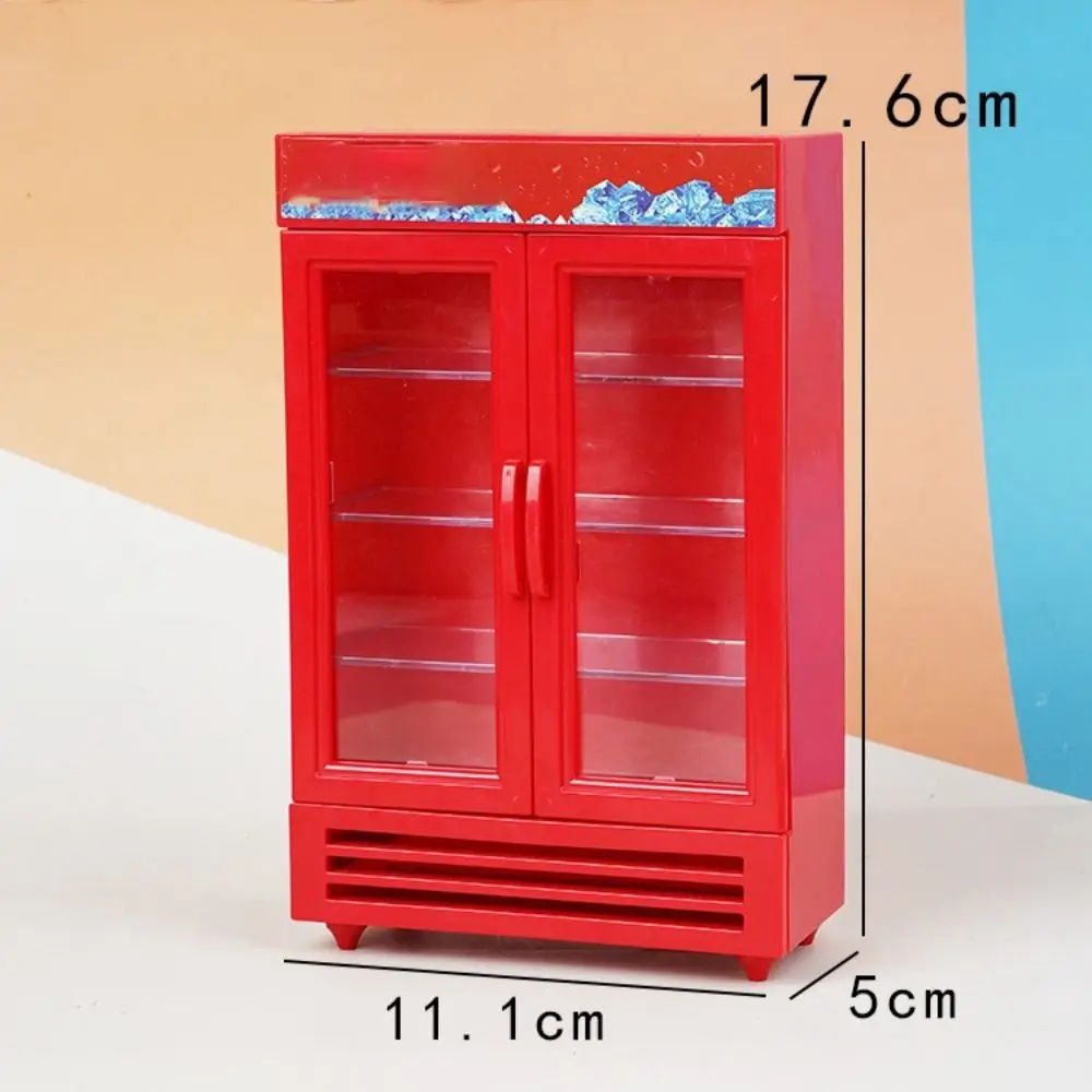 Двухдверный кукольный домик 1:12 мини-холодильник серебряная морозильная камера