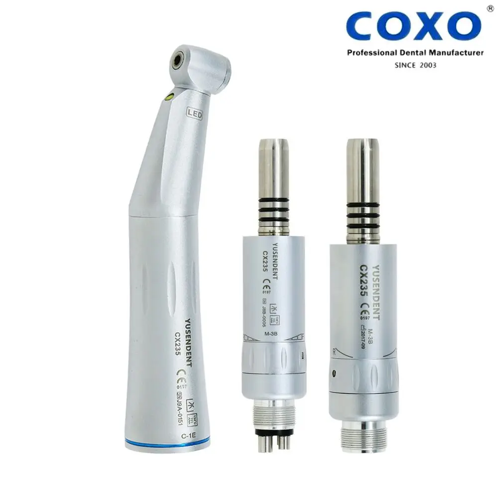 COXO Dental SelfPower LED Low Speed 2/4 Hole Handpiece Air Motor Fit NSK KAVO