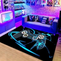 trendy gamepad carpets for living room square polyester sofa tea table foot mat geometric abstract fluorescent color lines rugs