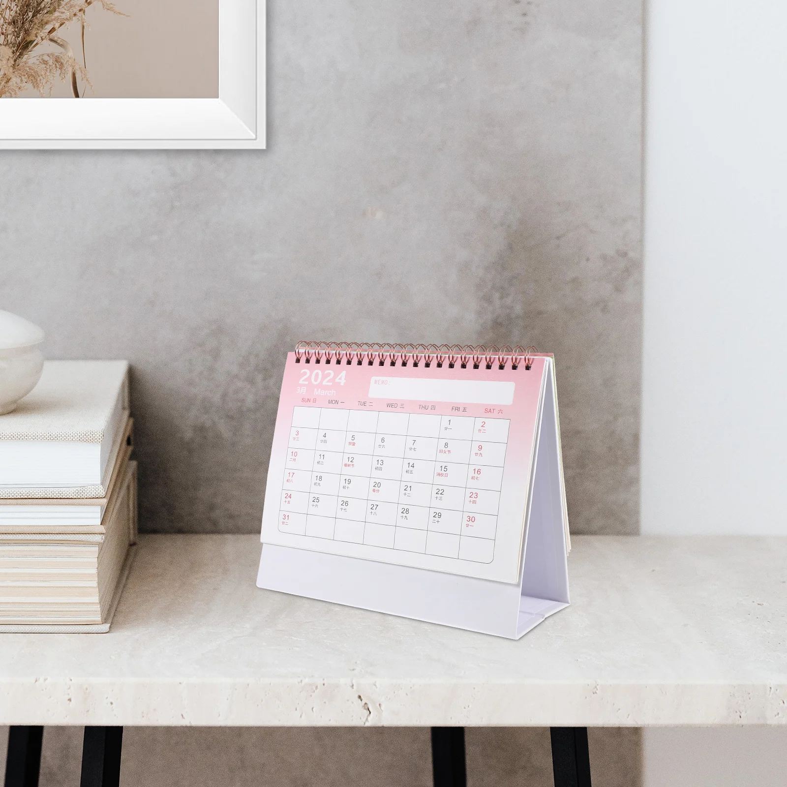 

Table Calendar 2024 Desktop Flip Home Monthly Ornament Calendar-2024 Countdown Decor