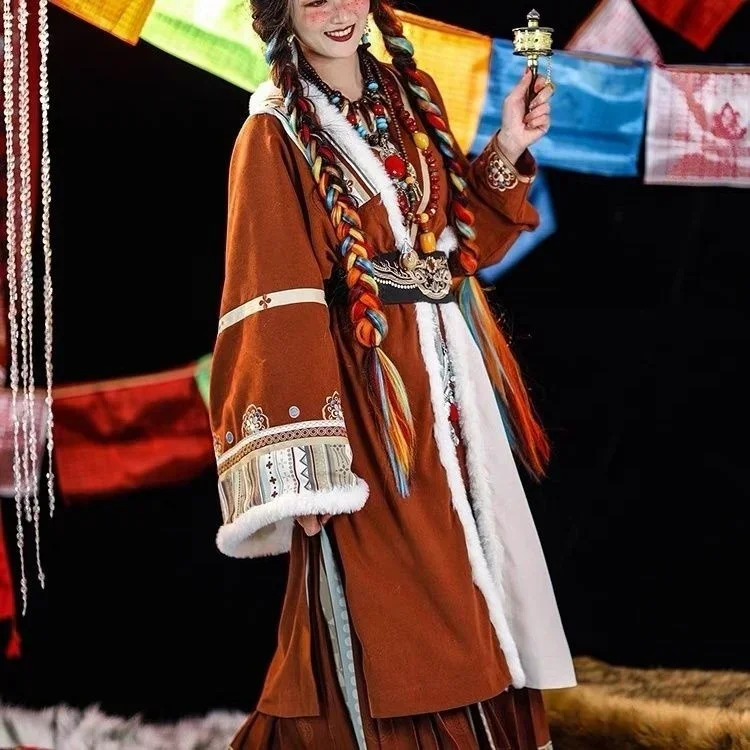 Новые улучшения [Dawa Zhuoma] Хань элемент Тибетский Стиль рукав летательного