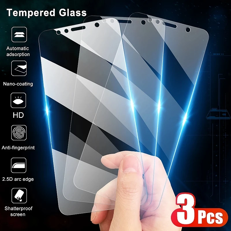 

3Pcs For OPPO Realme C20 C11 C12 C15 C25 C21 C17 C3 C20A C21Y C25Y C25S C3S C3I 2021 Tempered Glass Full Cover Protective Film