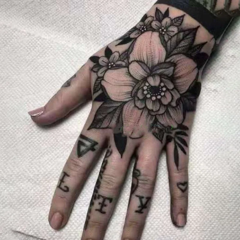 

2022 Waterproof Temporary Tattoo Sticker Rose Flower Hand back tatto Art flash tatoo fake tattoos for women men