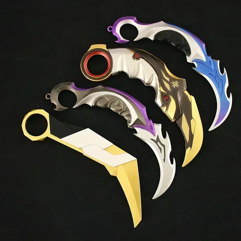 Фото Valorant All Karambit Melee Weapons Металлическая модель с ножнами Prime Игровая периферия Несколько ножей для теленка Сплав Тренировочный нож Игрушки №2