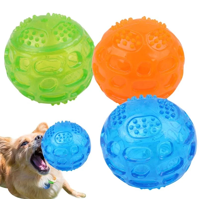 

Pet Dog Chew Toy Ball Waterproof Squeak Sound Toys Bite Resistant Teeth Balls for Dogs Training Tooth Cleaning Interactive Toys