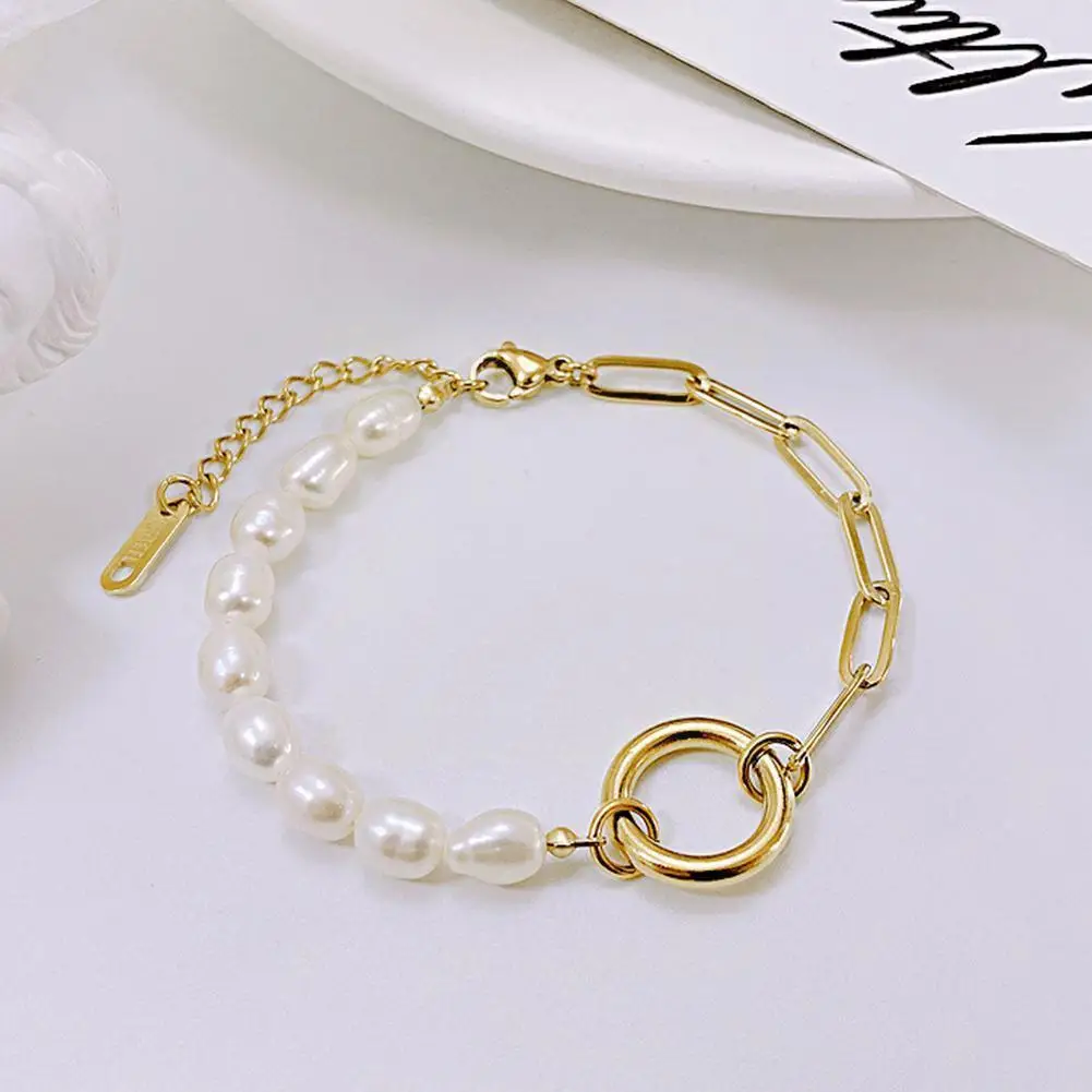 

Double-color Gold Silver Adjustable Bracelet Fashion Decor Studs Design Jewelry Girl Birthday Earring Women Gifts Elegant O7M0