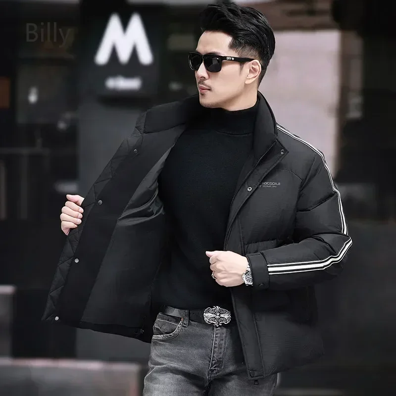 Мужская одежда с воротником-стойкой дизайнерская мужской пуховик короткие