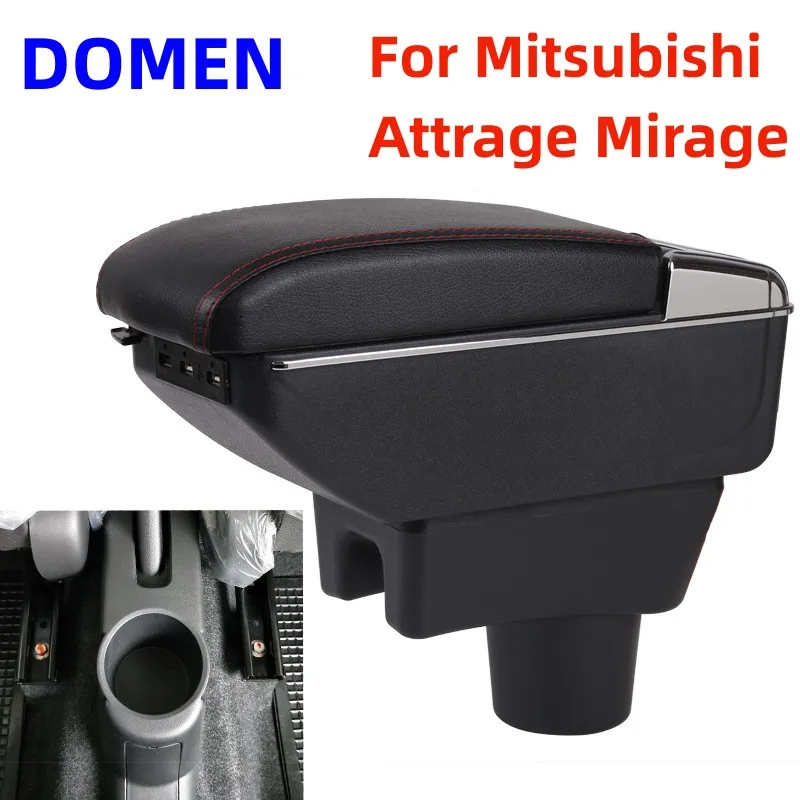 

For Mitsubishi Attrage Mirage armrest box Original dedicated central armrest box modification accessories Dual Layer USB