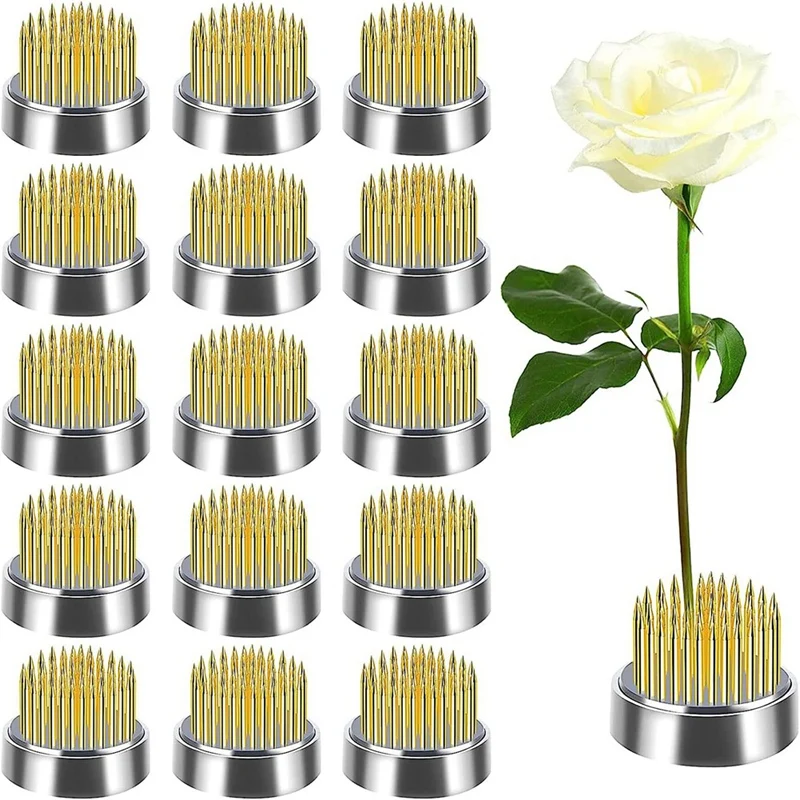 

16 Pcs Flower Frogs Kenzans Round Floral Pin Frogs Vase Flower Arranger Arrangement Pin Frog Fixed Tools(0.9Inch)
