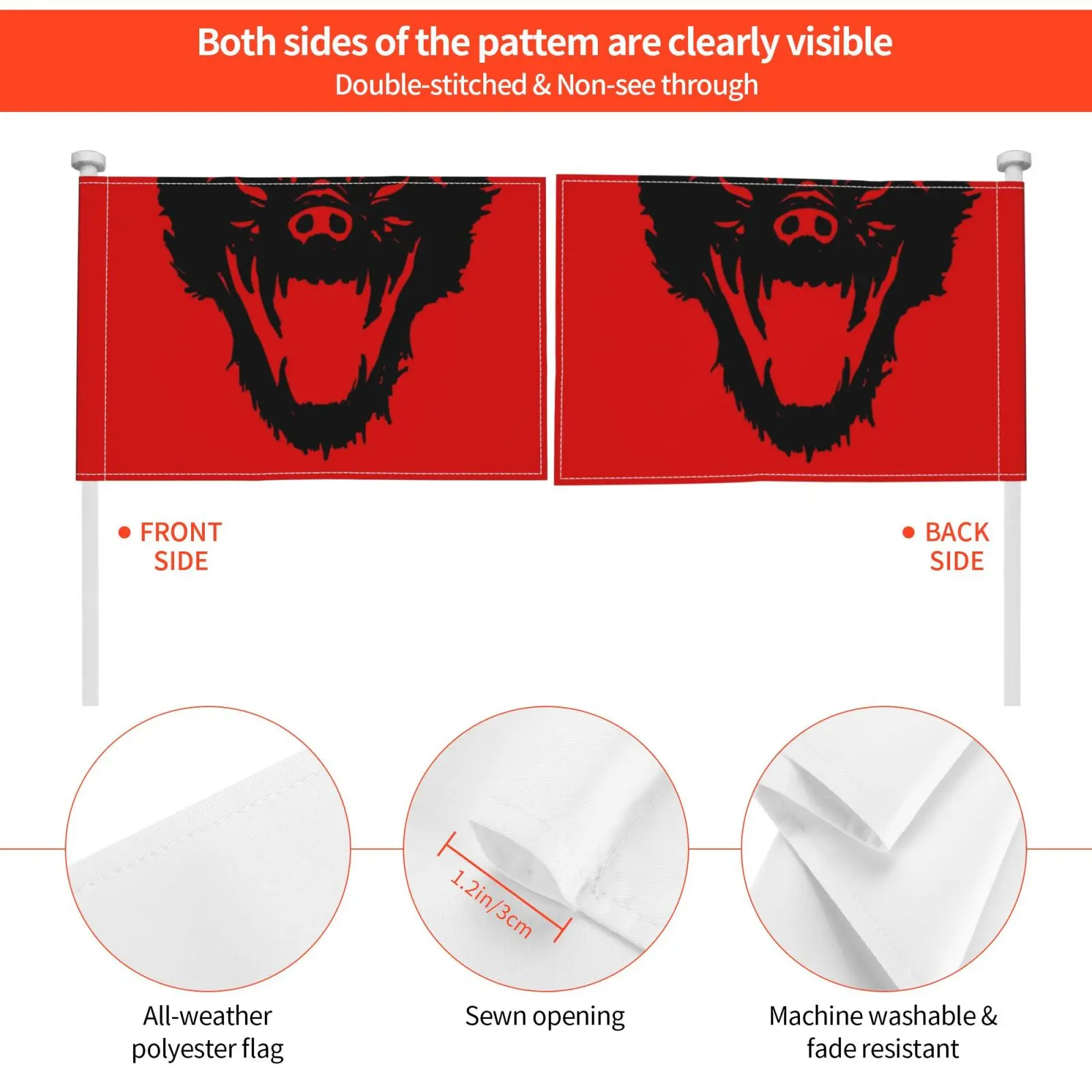 Гиенс (черный) флаг автомобиля печать на заказ 12 обезьян гиена гиены армия