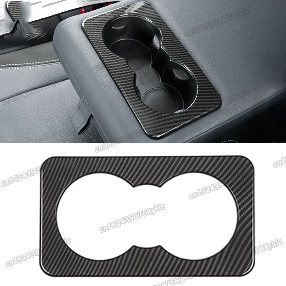 

carbon fiber car armrest cup holder frame trims for range rover velar 2017 2018 2019 2020 2021 2022 accessories chrome abs auto