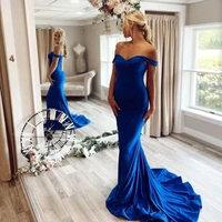 vinca sunny elegant satin mermaid evening dress off the shoulder rushed pleated formal party gown sleeveless robes de soir%c3%a9e