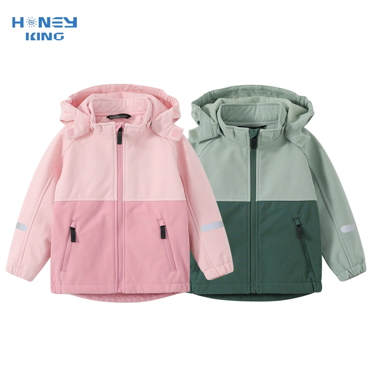 Куртка HONEYKING Softshell для девочек ветрозащитная Водонепроницаемая флисовая верхняя