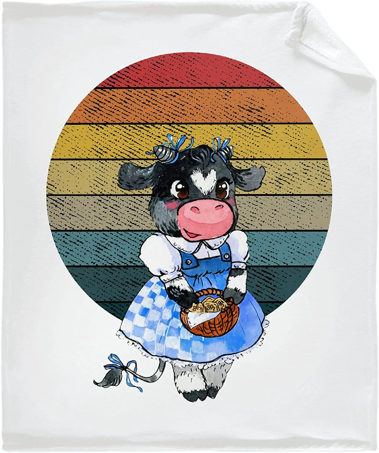 

Ретро Закат коров корзины для еды банты одеяло флисовое покрывало из микрофибры мягкие легкие удобные в фотостульях