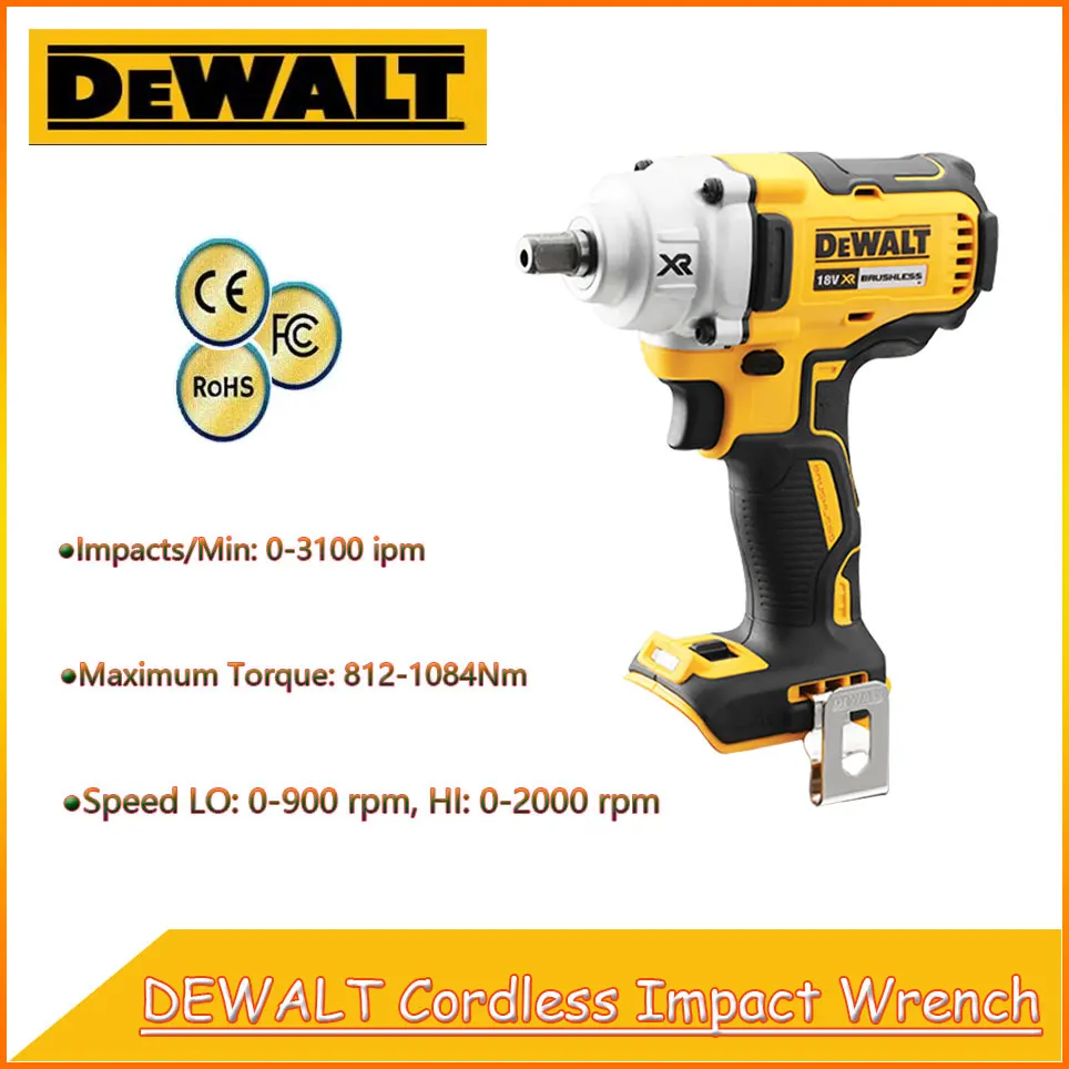

DEWALT DCF894 Cordless Impact Wrench Brushless Motor Lithium Battery Rechargeable 447N. M High torque 1/2 " Electric Wrench