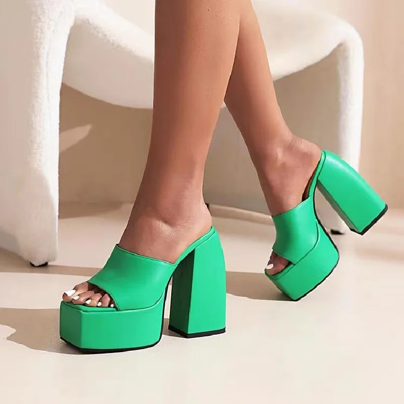 

Platform Sandals Designer Slippers Open Toe Thick Heels Slip On Pumps Casual Sandalias Slingback Chaussure Femme Luxury Pantufla