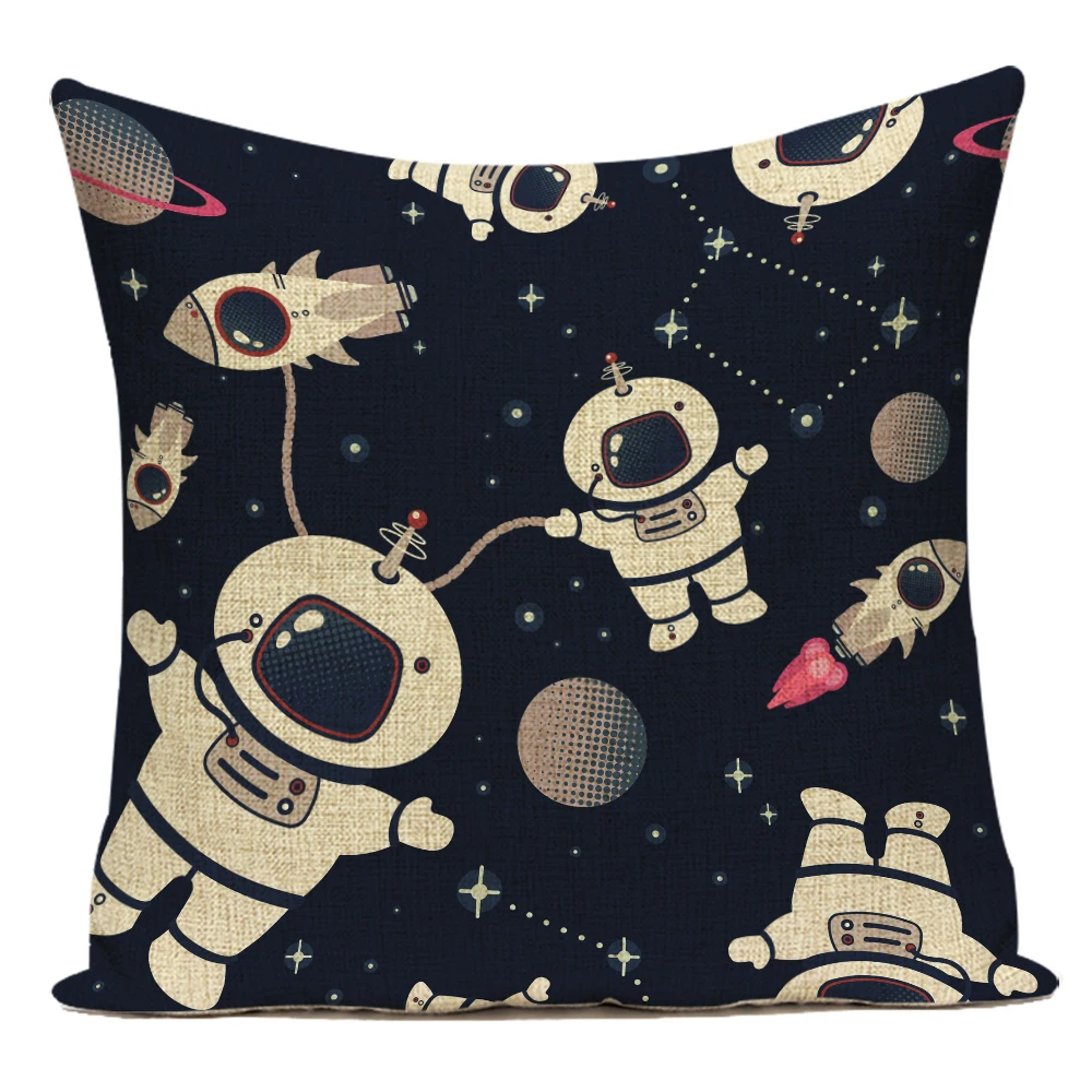 

Art Velvet Cushion Cover 45x45 Decorative Space Sofa Modern Nordic Gifts 2023 New Modern Home Decoration astronaut Office E2338