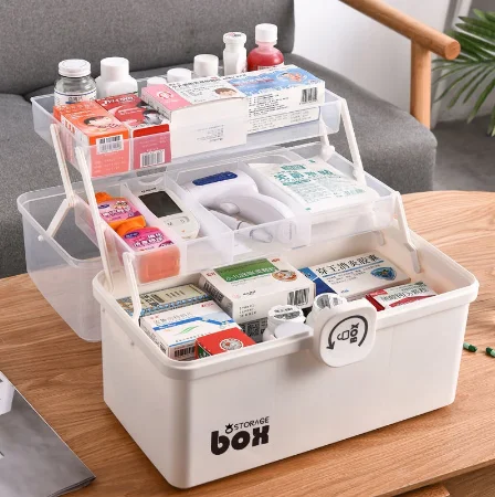 

Ящик для медицинских принадлежностей, многофункциональная аптечка из ткани, многоуровневый контейнер для хранения лекарств, для дома