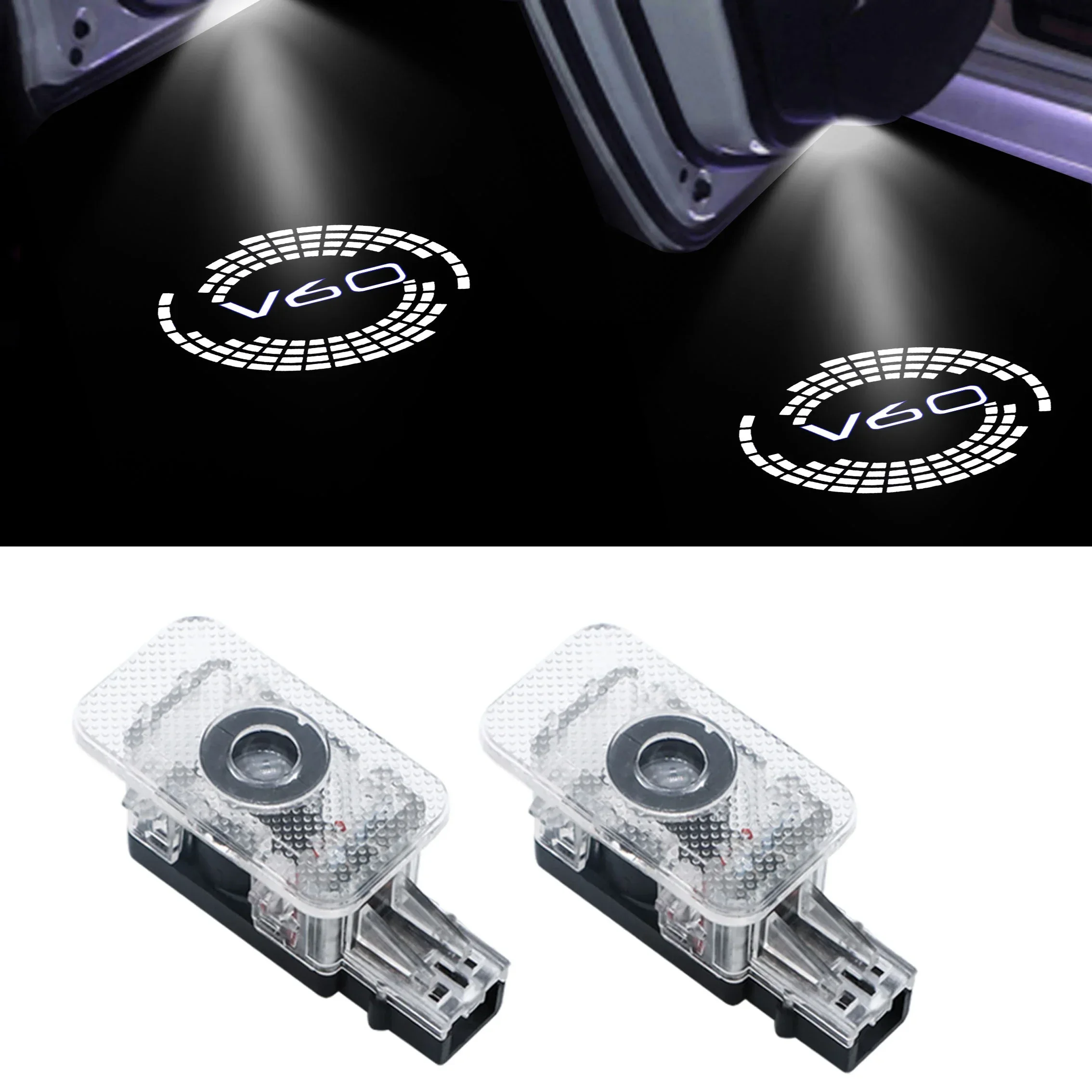 2 шт. автомобильные лампы-проекторы для дверей Volvo XC60 XC90 S60 S80 S90 V40 V60 V90