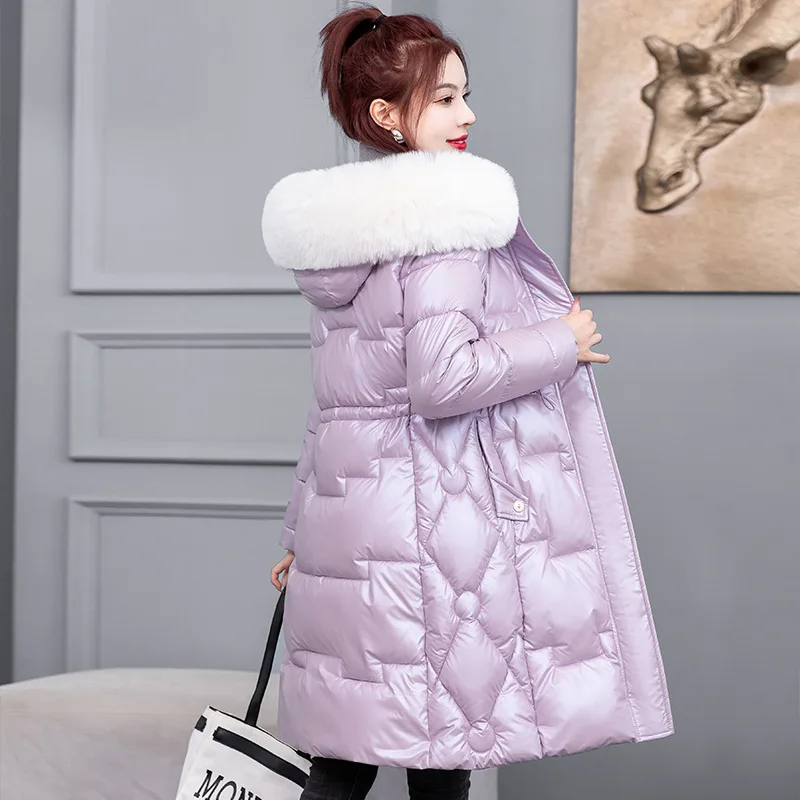 PinkyIsBlack 2022 Winter Women Jacket Coats Long Parkas Female Down Cotton Fur Hooded Thick Warm Jackets Waterproof Casual Coat
