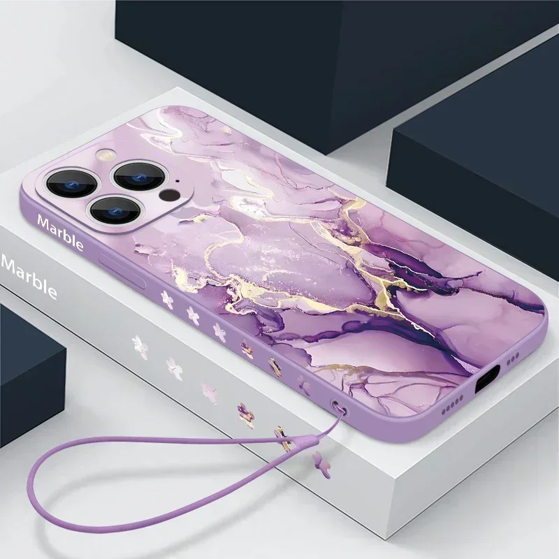 Цветной мраморный чехол для iPhone 15 Pro Max Coque IPhone 14 13 12 11 роскошный силиконовый