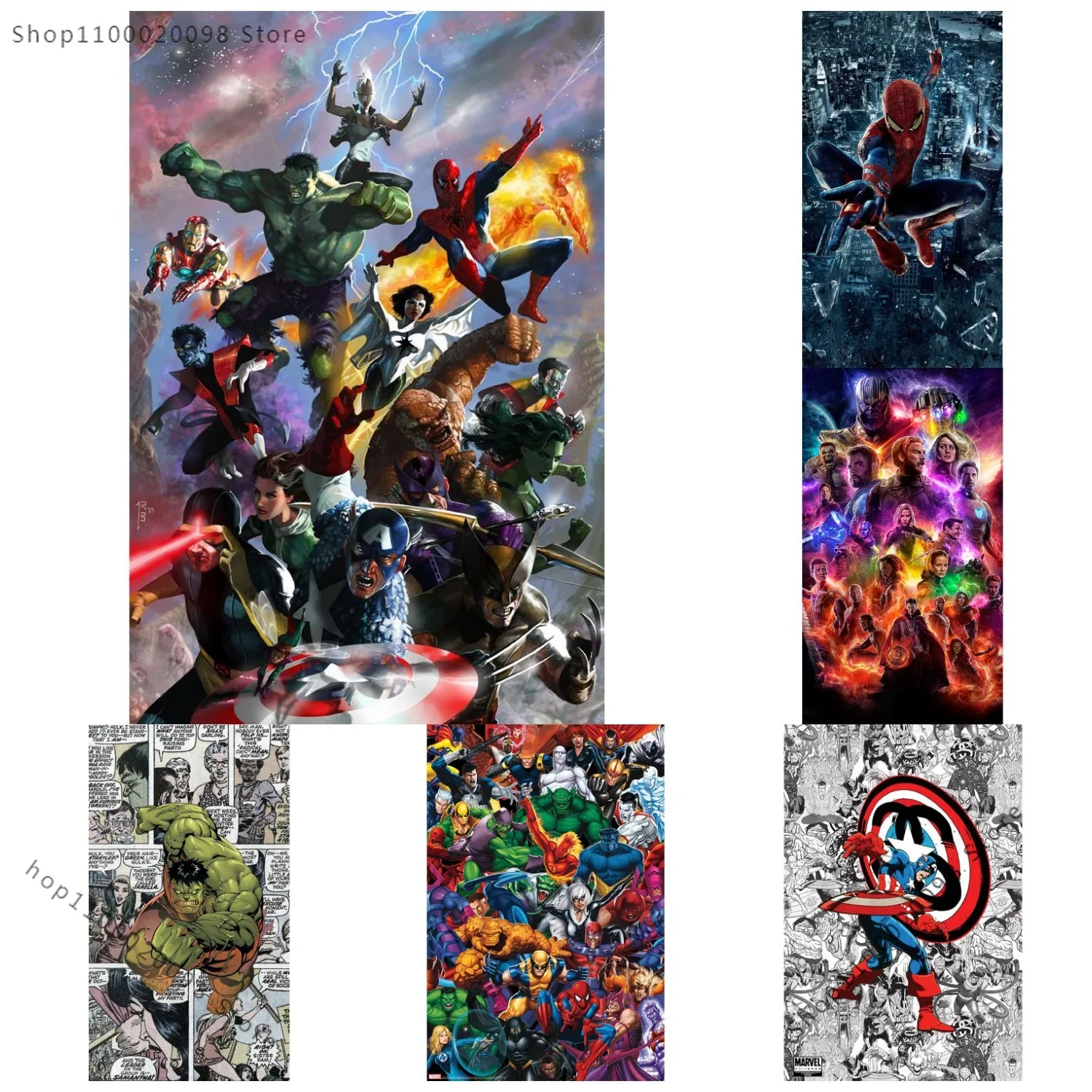 

Картины на холсте Супергерои Капитан Америка Человек-паук постеры и принты Marvel Мстители настенные картины для украшения комнаты