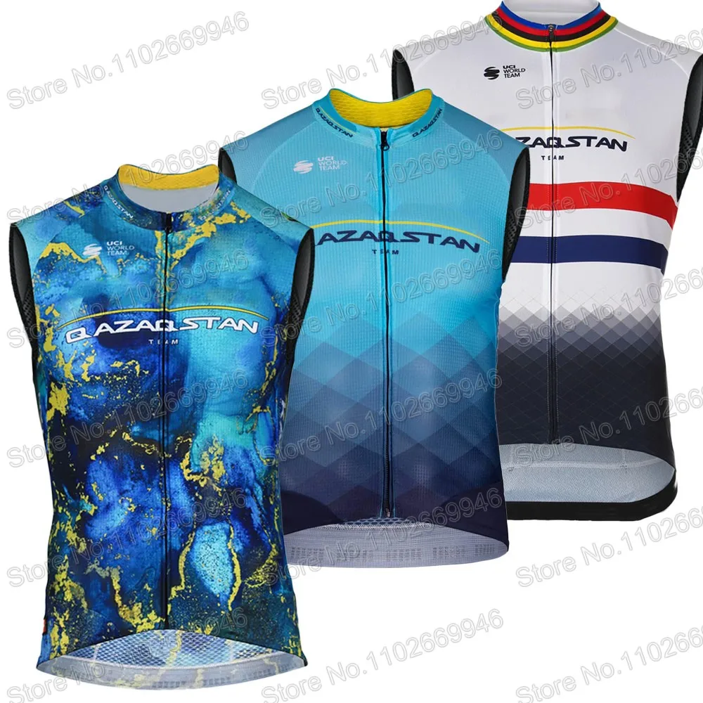 Профессиональная команда qazaqстан 2023, Джерси без рукавов, велосипедный жилет, Велоспорт, Джерси, Мужская теплая велосипедная одежда, майка, жилет