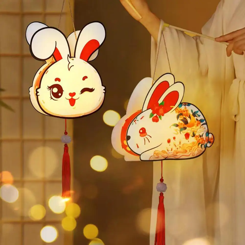 

Exquisite Cute Reusable Spring Festival New Year Rabbit Lantern Decoration Adorable Handmade Lantern Children Gift