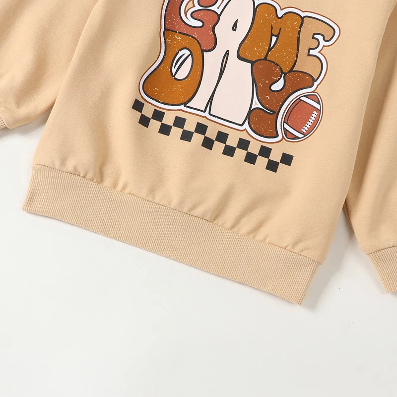 

Kids Sweatshirt Long Sleeve Crew Neck Letters Football Print Hoodie Pullover Clothes for Boys Girls