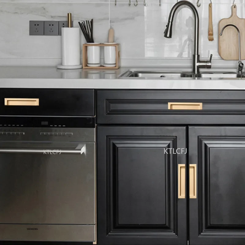 Встраиваемый серебристый черный золотой цинковый сплав ящик в скандинавском