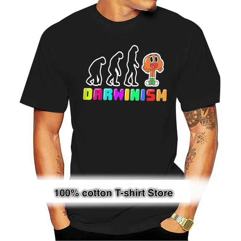 

Darwin T Shirt Evolution Of Darwin T-Shirt Cotton Plus size Tee Shirt Casual Mens Fun Graphic Short-Sleeve Tshirt