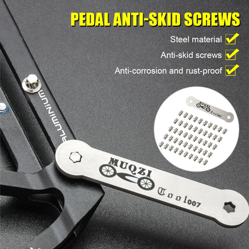 

50pcs Bike Pedals Replacement Screws Pins Bolts Bike Hex M4 Pedal Pin Screws Set Road MTB Folding Cycling Pedal Anti-slip Nails