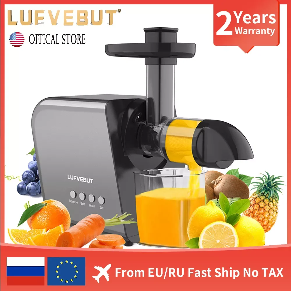 

LUFEVBUT Orange Juicer Horizontal Soft Hard Modes 220V Vegetables Fruits Electric Slow Masticating Juicer Squeezer Kitchen