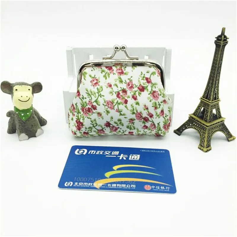 Кошельки для монет с цветочным принтом кошелек на застежке девушек Дамский клатч