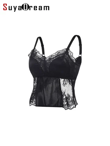 SuyaDream бескаркасные шелковые бюстгальтеры  черный/белый