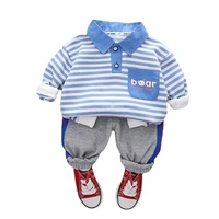 new spring autumn baby boys clothes children girls fashion striped t shirt pants 2pcsset toddler casual costume kids tracksuits