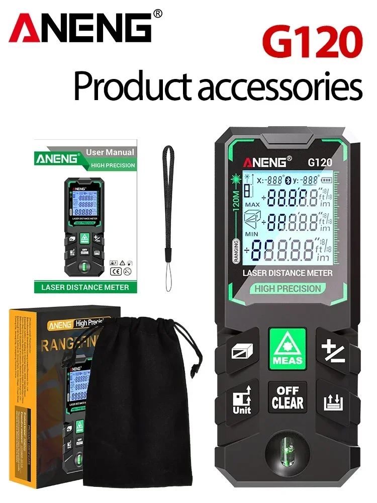

ANENG G50/G70/G100/G120 зеленый лазерный дальномер