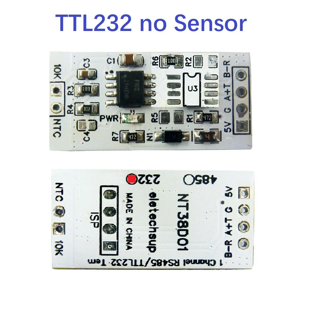 

NT38D01 1k-100K сопротивление к RS485 RS232 TTL преобразователь 10K 3950 NTC Термистор Модуль сбора температуры