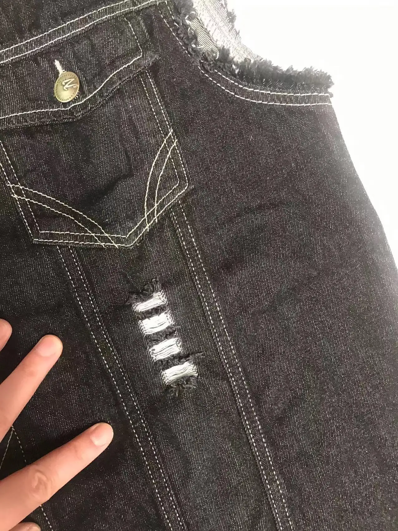 Мужская винтажная Байкерская джинсовая жилетка с принтом черепа ковбойский