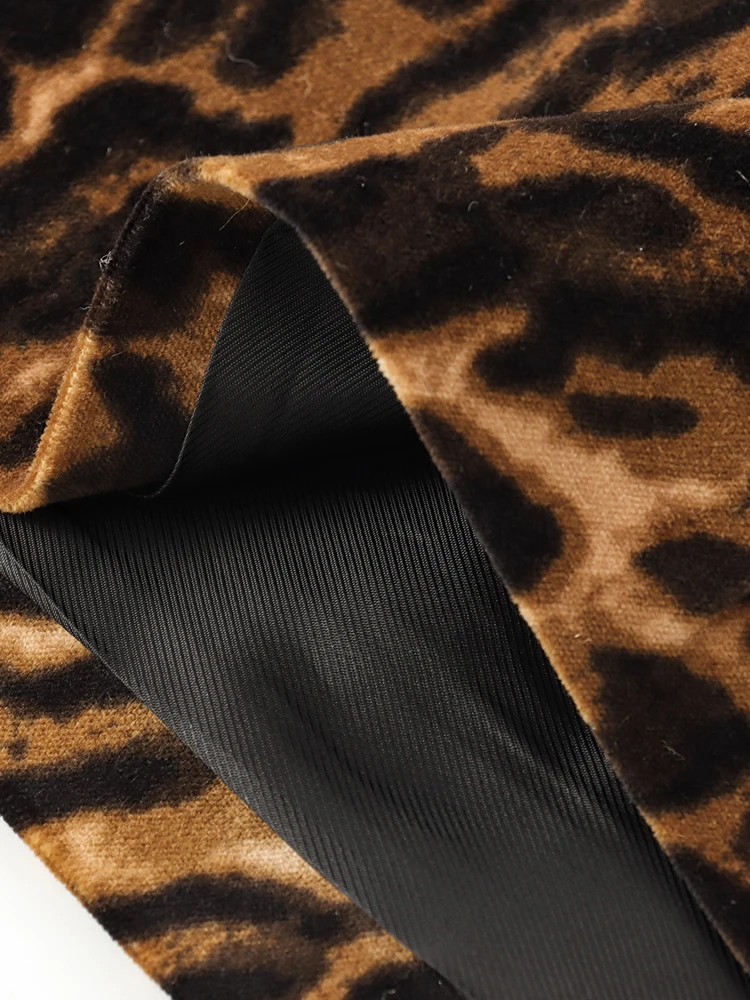 KAOPU ZA женский бархатный укороченный блейзер оверсайз с животным принтом или