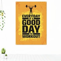 everyday is a good day to workout fitness poster wall art exercise inspirational tapestry gym workout decorative banner flag