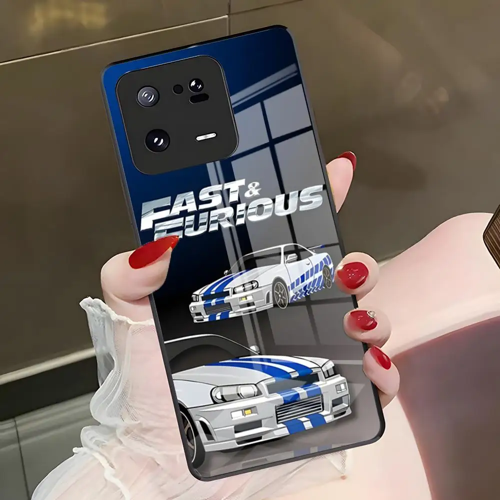 Фото Чехол для телефона F-Fast And Furious для Redmi Note 15pro 14 4G 13pro 14C 13 5G 13 12s 11s, стеклянная накладка №2