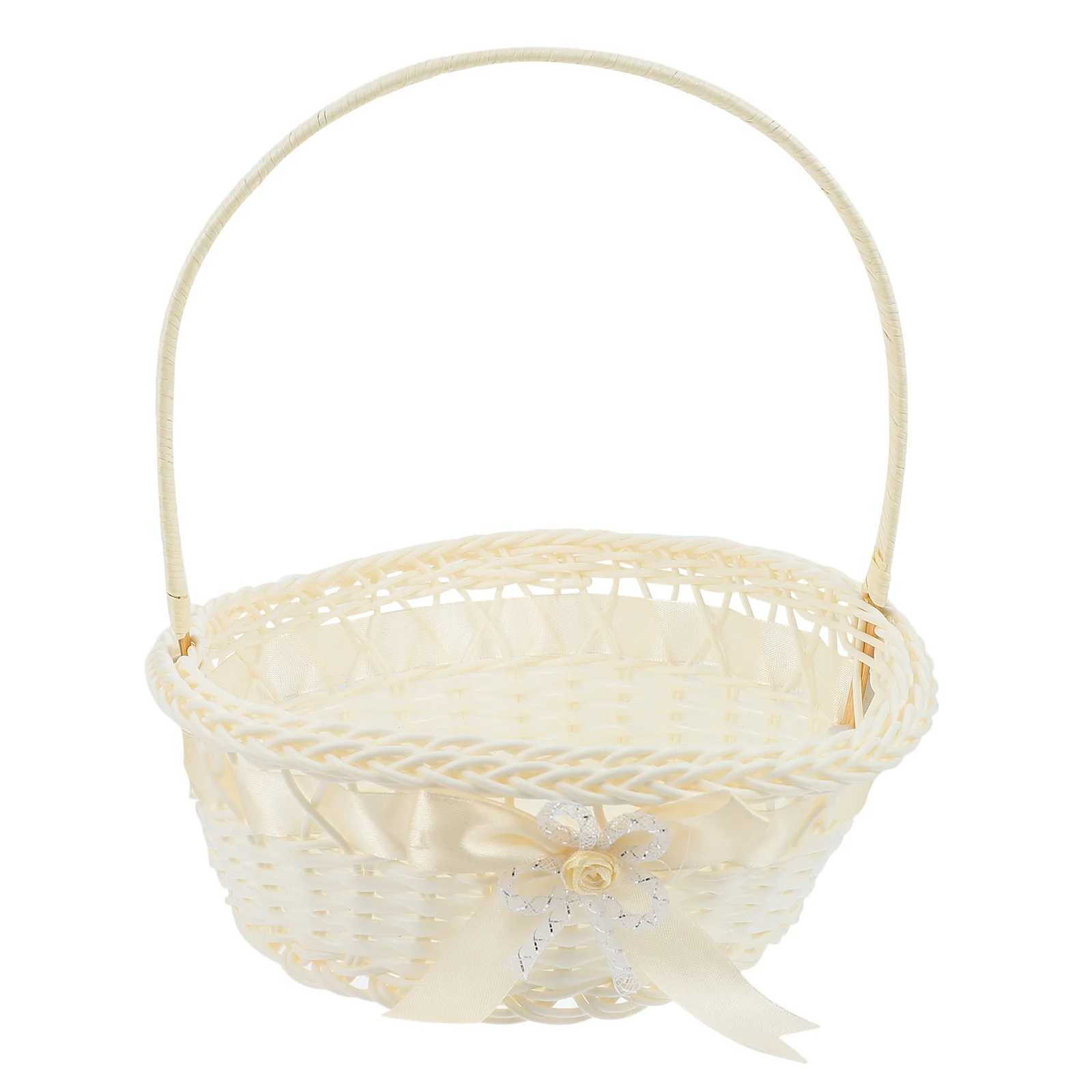 

Basket Flower Wedding Girl Wicker Storage Baskets Picnic Woven Candy Rattan Gift Petal Fruit Party Handle Rustic Table