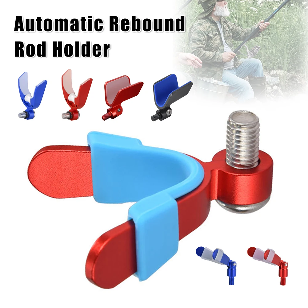 

Automatic Rebound Fishing Rod Holder Spring-Loaded Fishing Pole Holder U-Shaped Rod Support Stand Head 8mm Screw Fishing Tackle
