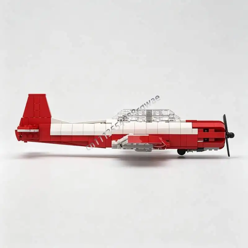 Фото Конструктор MOC Nanchang CJ-6 (542 детали) — Модель учебного самолета, сборная модель для самостоятельной сборки, игрушка-головоломка, подарок, коллекционный предмет авиационной серии, для демонстрации №3