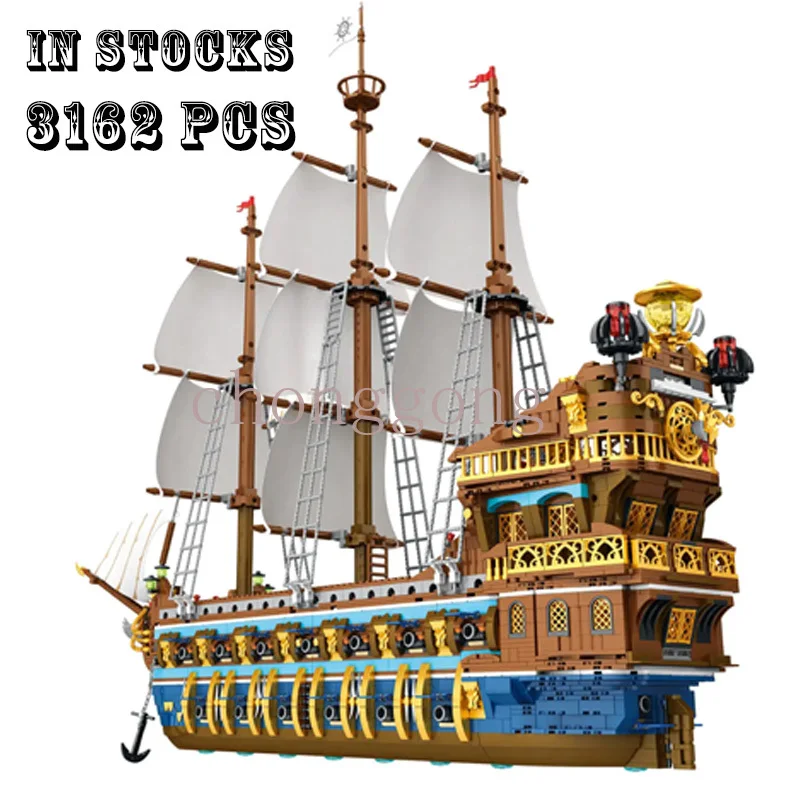 

Creative Expert Ideas Ship Pirate Revenge Royal Sunshine Pirates Ship Model Building Blocks Children's Toy Holiday Birthday gift