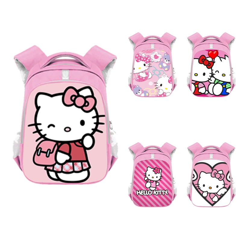 

Sanrio Kawaii Backpack Hellokitty Durable Y2K Lolita Large Capicity Bookbag Schoolbag Back to School Supplies Gifts for Kid Girl