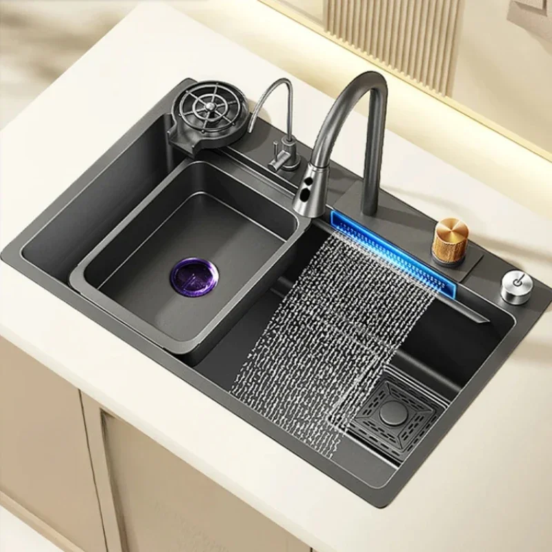 Раковина Raindance из нержавеющей стали 304 черная раковина Водопад большая с одной